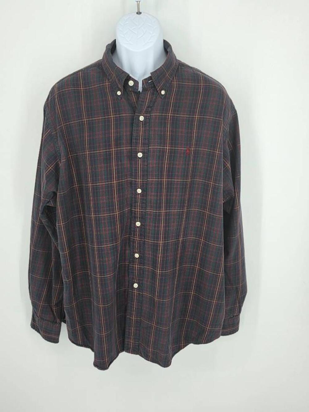 Polo Ralph Lauren Classic Fit Button Down Shirt Plaid Green Red Men Size XXL